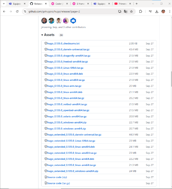 Imagen 1: Captura de la página de descarga del instalador