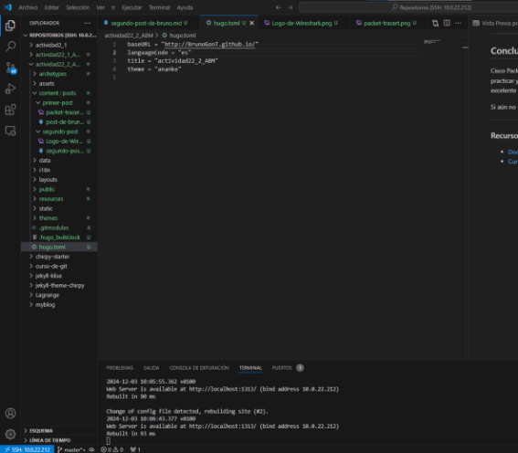 Imagen 5: Proceso de clonación en la terminal
